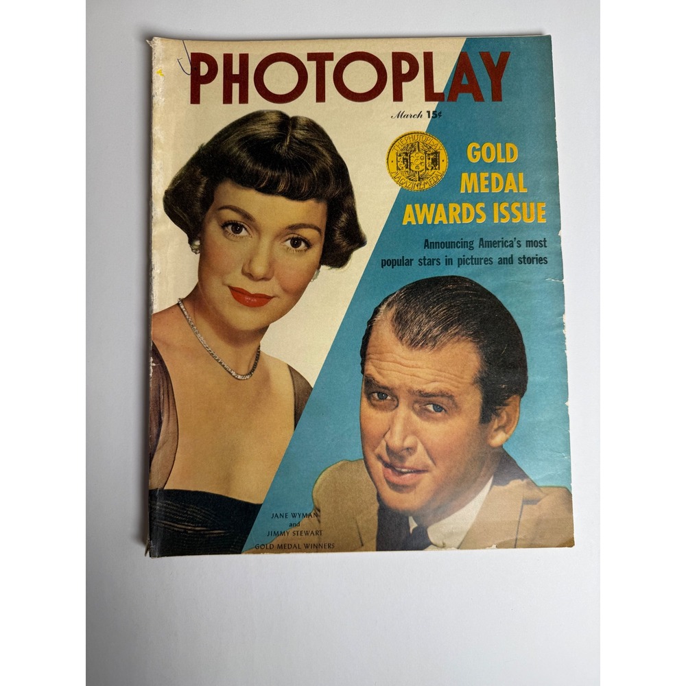 Vintage Photoplay Magazine March 1952 Jane Wyman Jimmy Stewart Gold Medal Awards